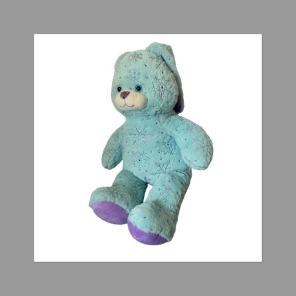 Build A Bear Blue Snowflake Stuffed Bunny Rabbit - Picture 1 of 10